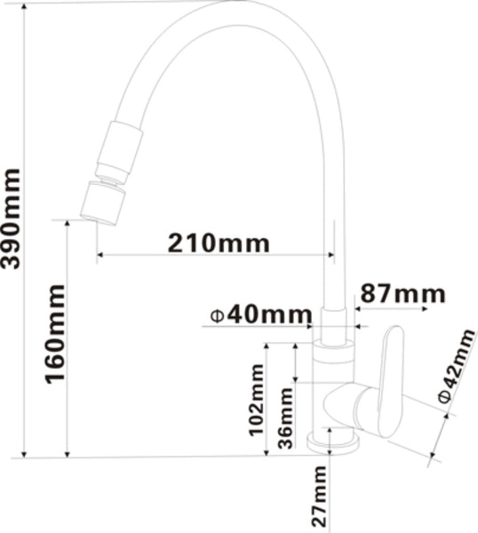 Bellini 3368 單把廚房龍頭(冷熱水)