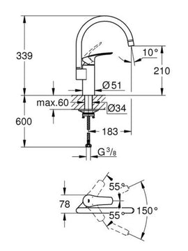 德國 GROHE Eurosmart 33202003 廚房龍頭