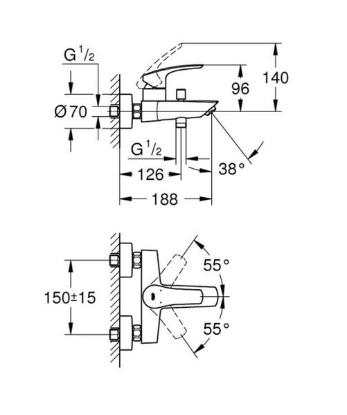 德國 GROHE Eurosmart 33300003 浴缸龍頭